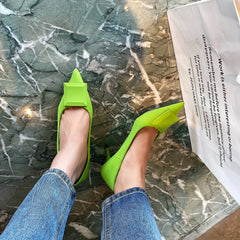 Square Decorated Pointed Stilettos Heels Newgew