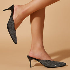 NewRiveted High-heeled Thin Heel Pointed Sandals Newgew