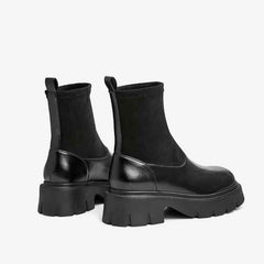 Thick-soled Chelsea Knitted Tube Short Boots Newgew