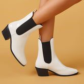 Chunky Heel Square Toe Short Boots Newgew