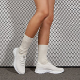 Minimalist Lace-up Front Knit Running Shoes Newgew