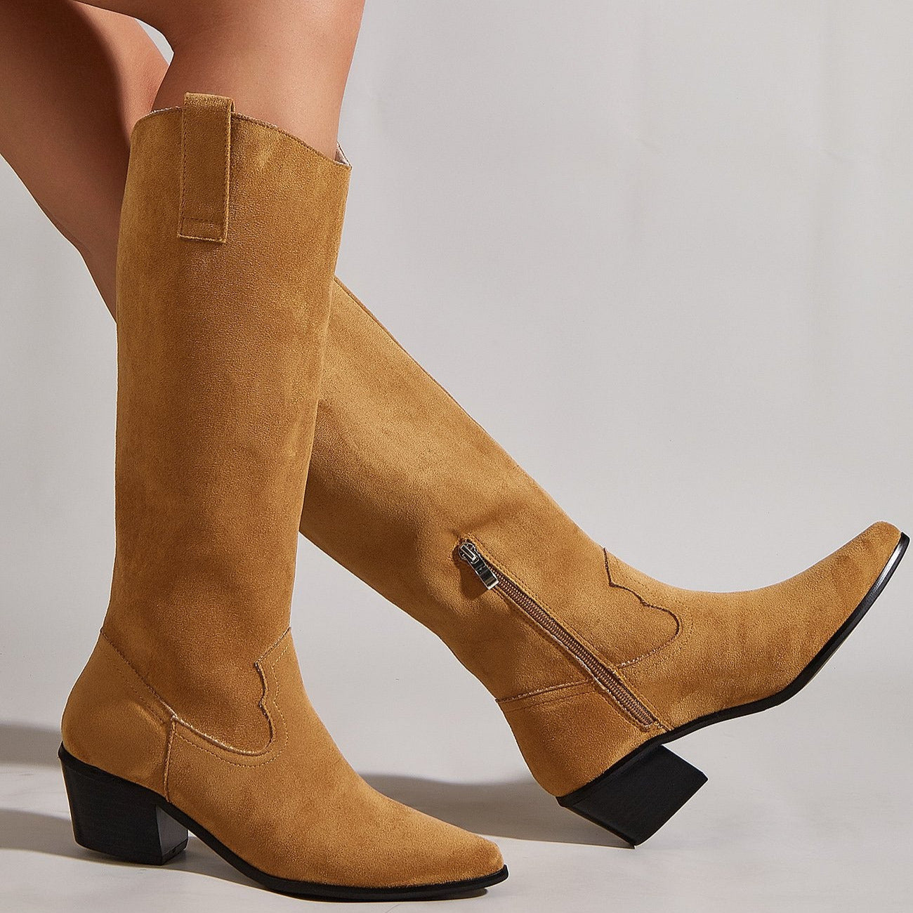 Retro Side Zipper Knight Boots Newgew