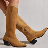 Retro Side Zipper Knight Boots Newgew