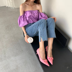 Chain Decorative Pointed Stilettos Heels Newgew