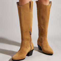 Retro Side Zipper Knight Boots Newgew