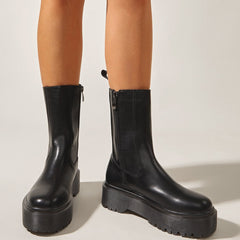 Thick-soled British Style Chelsea Boots Newgew