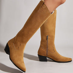 Retro Side Zipper Knight Boots Newgew