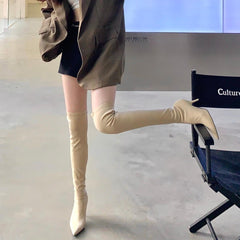 Pointed Toe Stiletto Heel Over-the-knee Boots Newgew