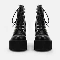 Halloween Chain Thick Soled Waterproof Platform Thick High Heel Boots Newgew