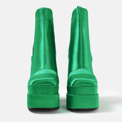 Chunky High Heel Platform Zipper Chelsea Boots Platform Chunky Heeled Ankle Boots Newgew