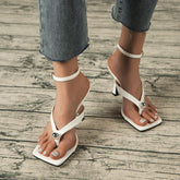 Buckle Detail Stiletto Heeled Ankle Strap Sandals Newgew