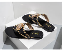 Rhinestone Flat Sandals Newgew