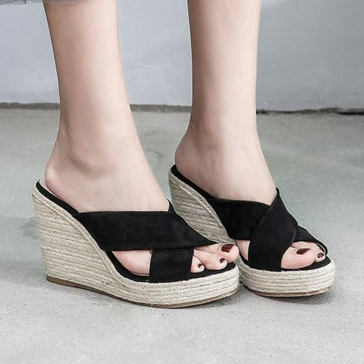 Minimalist Wedge Slide Sandals Newgew