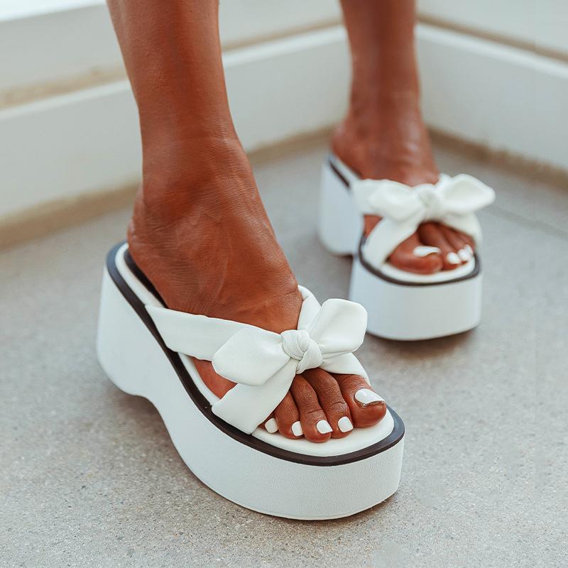 Thick Soled Slope Heel Butterfly Sandals Newgew