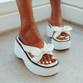 Thick Soled Slope Heel Butterfly Sandals Newgew