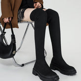 Thick-soled Knee-high Sock Boots Newgew