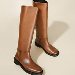 Retro Round-toed Riding Boots Newgew