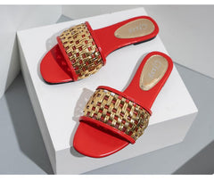 Hollowed Out Flat Sandals Newgew