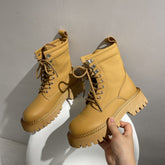 Round Toe Lace-up Martin Boot Martin Thick sole Boots Newgew