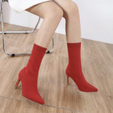 Fashionable Pointed Toe Stiletto Sock Boots Newgew