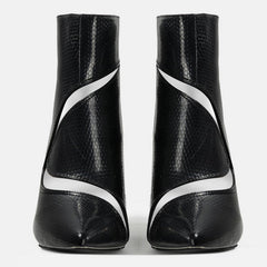 Pointed Toe Back Zipper Fine High Heeled Ankle Boots Newgew