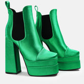 Chunky High Heel Platform Zipper Chelsea Boots Platform Chunky Heeled Ankle Boots Newgew