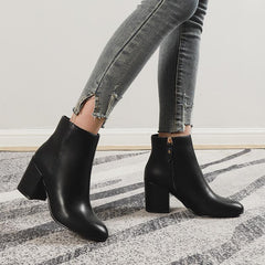 Minimalist Side Zipper Basic Short Boots Newgew