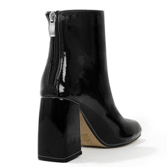 British Style Chunky Square Toe Mid-calf Boots Newgew
