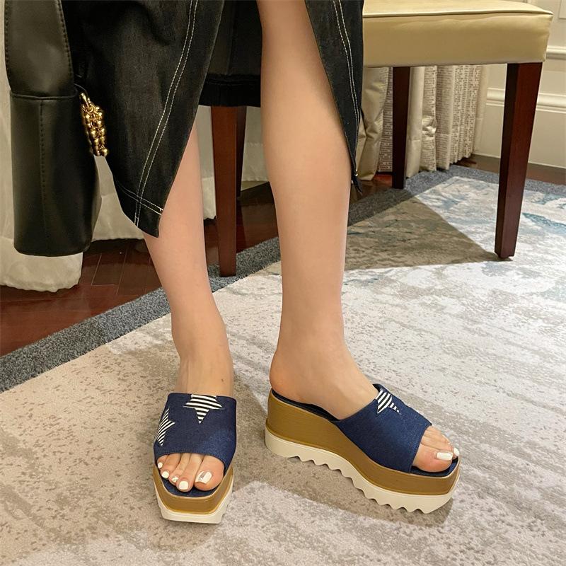 Denim Stars Waterproof Platform Sandals Newgew