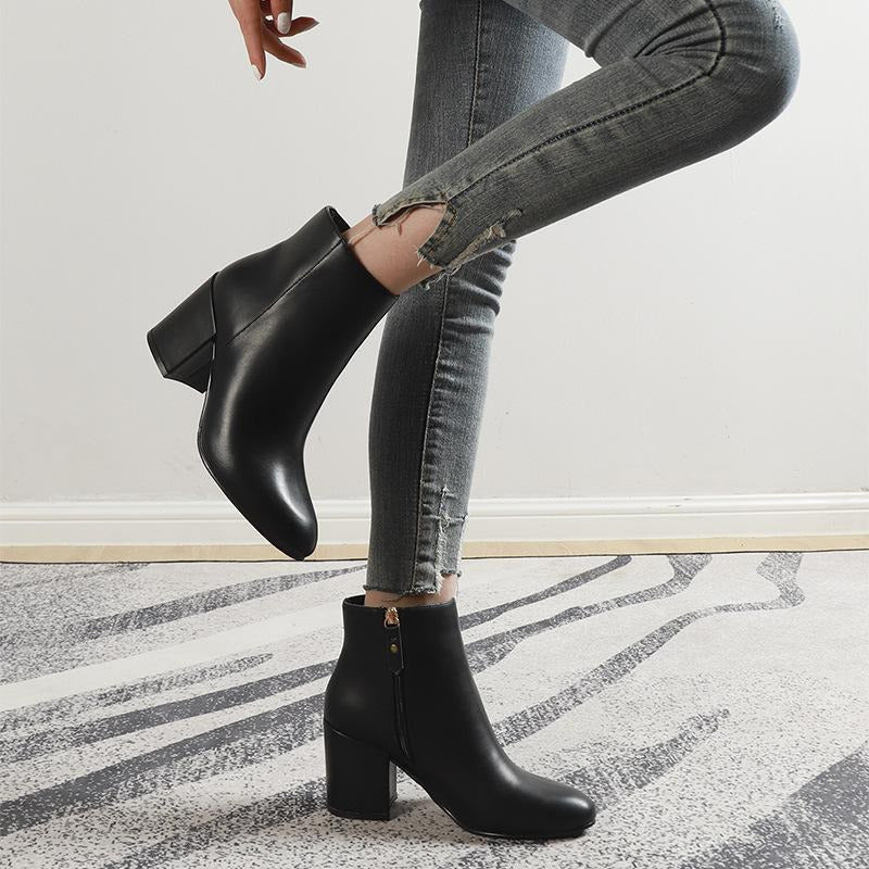 Minimalist Side Zipper Basic Short Boots Newgew