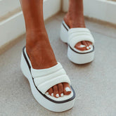 Slope Heeled Thick Soled Square Toe Sandals Newgew