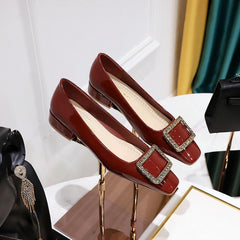 Buckle Design Square-toe Flats Newgew