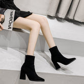 Pointed Toe Suede Short Boots Newgew