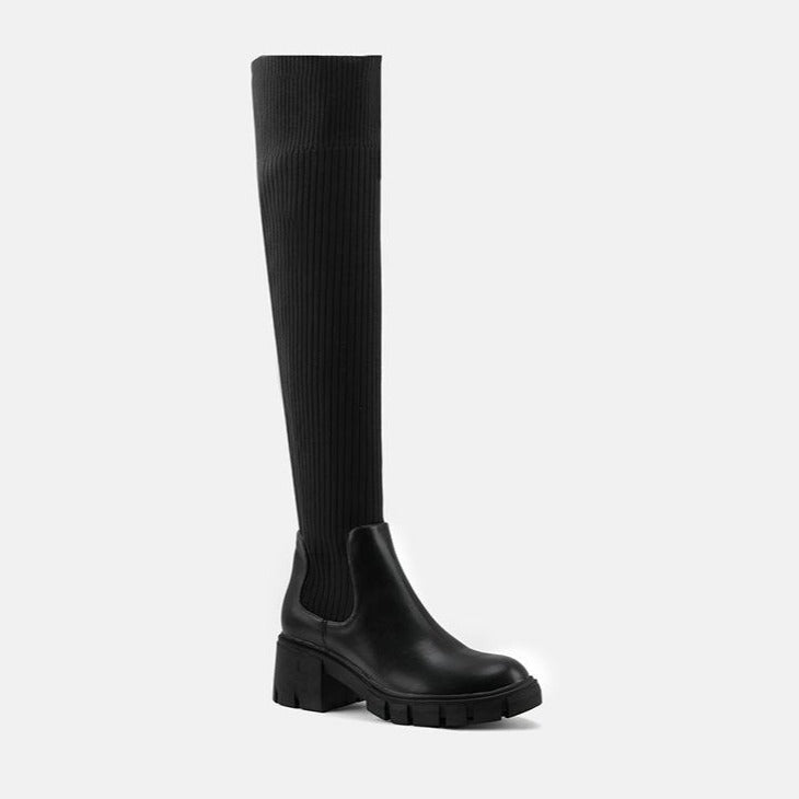 NewLong Thick High Heeled Elastic Over-knee Boots Newgew