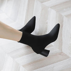 Pointed Toes Chunky Sock Boots Newgew