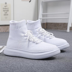 Front Lace-up Flying knit Casual Sneakers Newgew