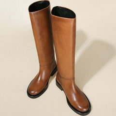 Retro Round-toed Riding Boots Newgew