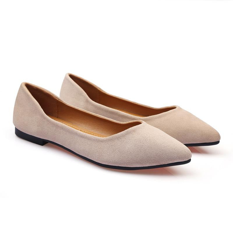 Suede Minimalist Point Toe Flats Newgew
