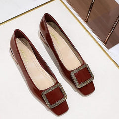 Buckle Design Square-toe Flats Newgew