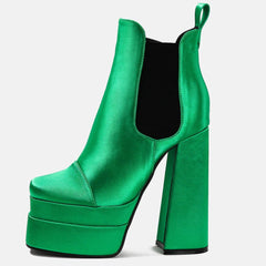 Chunky High Heel Platform Zipper Chelsea Boots Platform Chunky Heeled Ankle Boots Newgew