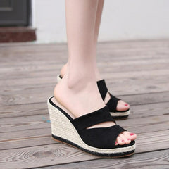 Minimalist Wedge Slide Sandals Newgew