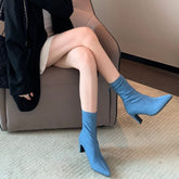 Fashionable Pointed Toe Blue Cowboy Boots Newgew