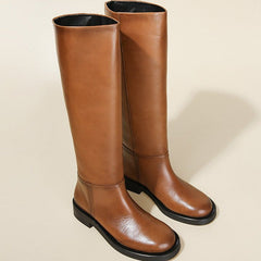 Retro Round-toed Riding Boots Newgew