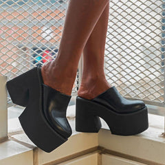 Thick Soled Chunky High Heeled Shoes Newgew