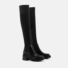 NewLong Thick High Heeled Elastic Over-knee Boots Newgew