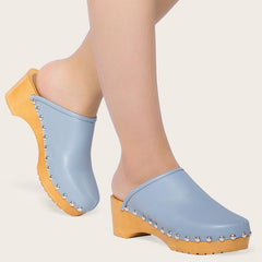 Chunky Heeled Mule Pumps Newgew