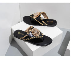 Rhinestone Flat Sandals Newgew