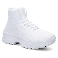 Front Lace-up Fly Knit Sneakers Newgew