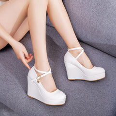 Cross Strap Waterproof Wedge Newgew