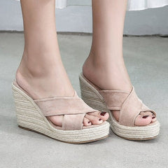 Minimalist Wedge Slide Sandals Newgew